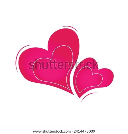 double heart clip art red and rose