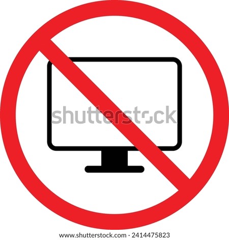 No computer icon isolated on white background . Vector illustration