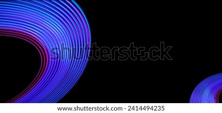 Abstract banner design. Technology neon lines on black background. High quality photo