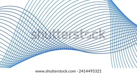 Abstract background with waves for banner. Web banner size. Vector background with lines. Element for design isolated on white. Blue. Water, ocean. Winter, Christmas