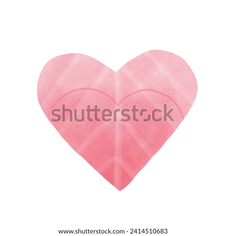 hand drawn pink heart clip art Valentine illustration Love day design element Romantic isolated on white background