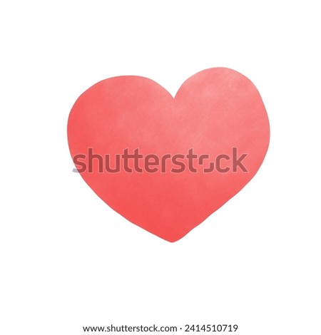 hand drawn red heart clip art Valentine illustration Love day design element Romantic isolated on white background
