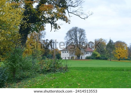 Park and historical palace of Tiefurt, Weimar in Germany in autumn