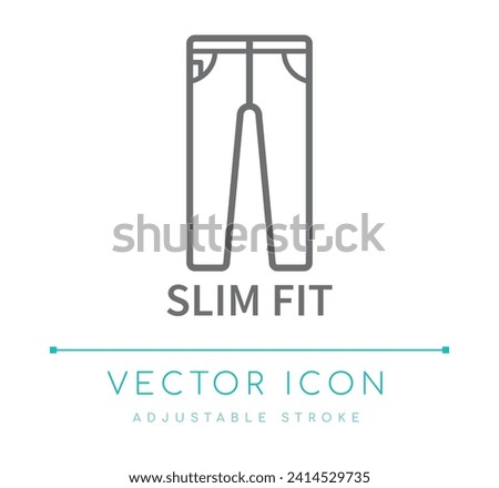 Slim Fit Pants Clothes Fit Fashion Line Icon Royalty-Free Stock Photo #2414529735