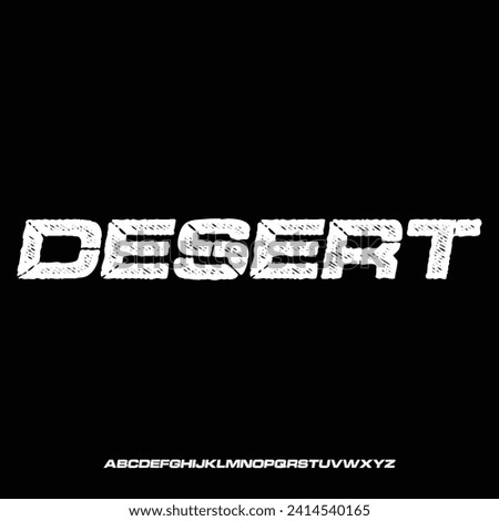 desert the vintage rugged font display type face for outdoor or motorcycle club logo Royalty-Free Stock Photo #2414540165