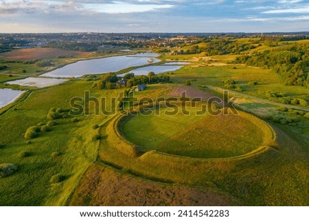 Fyrkat viking ring fortress in Denmark. Royalty-Free Stock Photo #2414542283