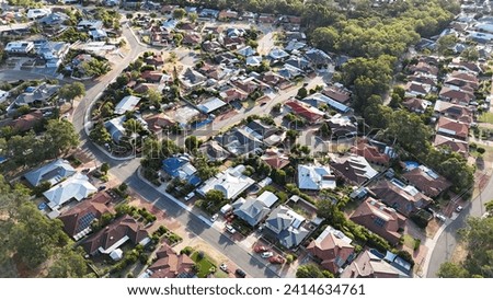 Aerial drone view of kelmscott neighbourhood in perth western australia
