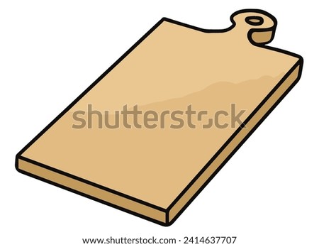 Cutting board kithen utensil vector illustration Royalty-Free Stock Photo #2414637707