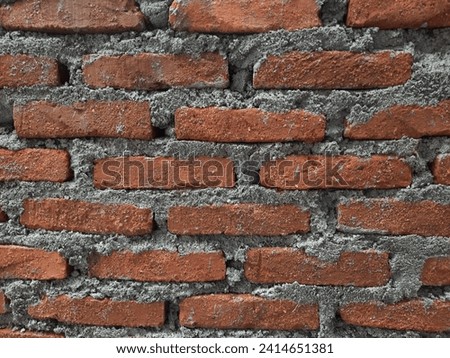 Brick wall with half dry cement.