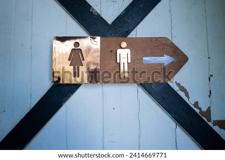 Entrance signs for women's and men's bathrooms