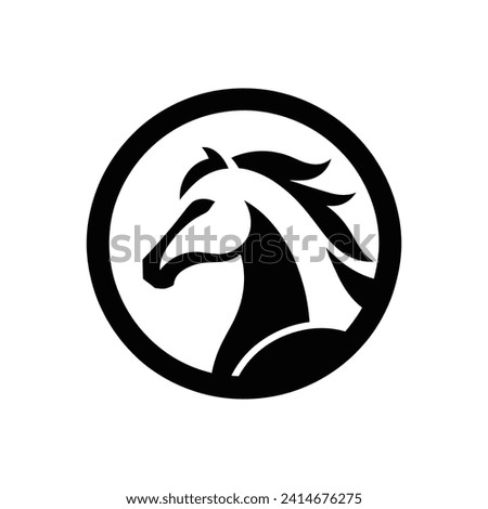 Black Horse vector logo design simple minimal horse head or face
