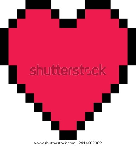 Pixel art heart. valentine day, heart,  Heart icon, valentine clip art, cute icon  