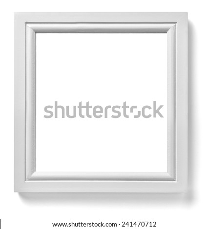 close up of  a white wood frame on white background