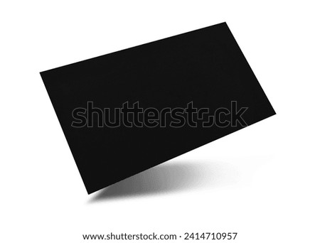 Blank business card in air on white background. Mockup for design