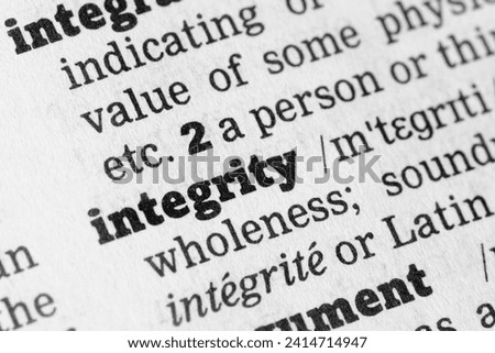 Integrity  Dictionary Definition single word with soft focus