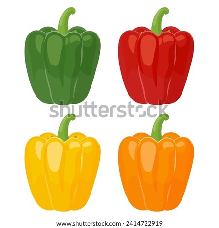 Colorful paprika set vector illustration Royalty-Free Stock Photo #2414722919