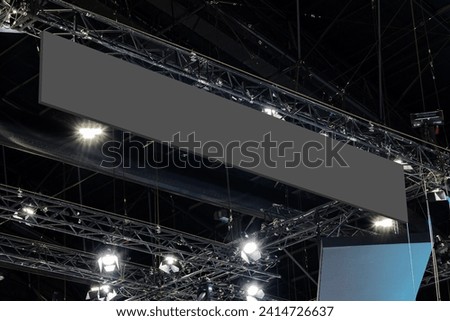 Hanging black indoor billboard with clipping path for mock up