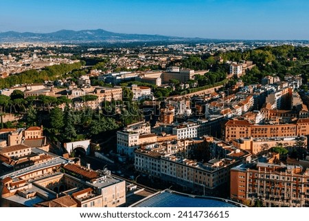 top view architecture of the city of Rome. Italy