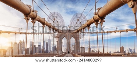  New York Brooklyn Bridge - big panorama.
