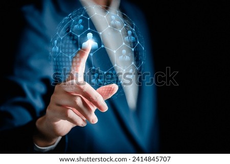 Human Resources Manager Recruit to choose human icons, HRM, CRM, Recruitment Consultants, Headhunter, recruitment agency, fine leadership, Human Resources Management Concepts. Royalty-Free Stock Photo #2414845707