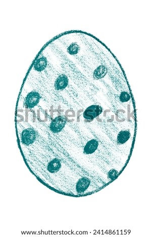 Draw green Easter eggs isolated on a white background.