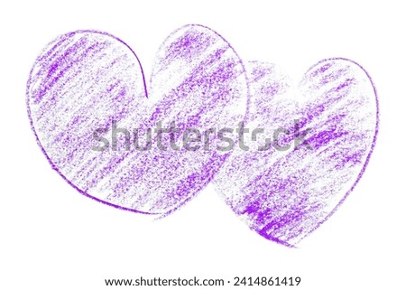 Line purple heart isolated on white background.