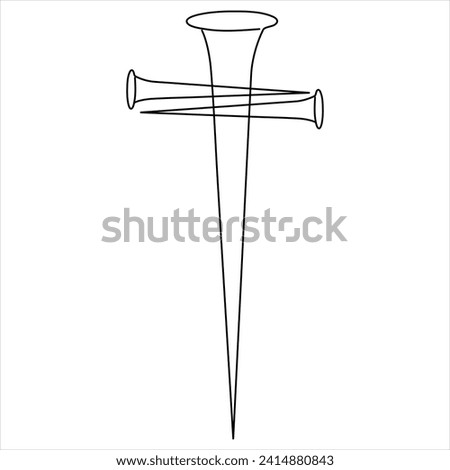 Continuous single line art symbol of religion vector illustration cross symbol of Christianity 
