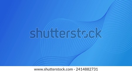 Abstract background with waves for banner. Medium banner size. Vector background with lines. Blue color. Water, ocean, winter. Brochure, booklet