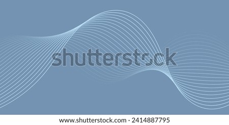 Abstract background with waves for banner. Medium banner size. Vector background with lines. Blue and gray color. Water, ocean. Interior. Brochure, booklet