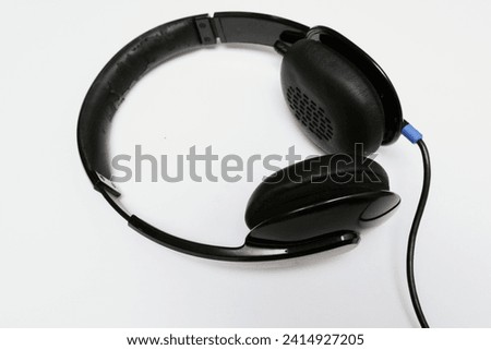 headphone isolated on white. Copy space and technology concept