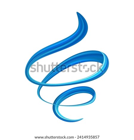 3d Brushstroke multicolor gradient texture brush ribbon isolated on white. abstract colorful wave flow design elements. Vector illustration