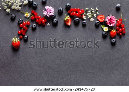 summer berries and flowers