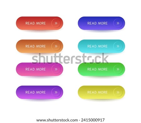 Colorful CTA buttons set: Read more.