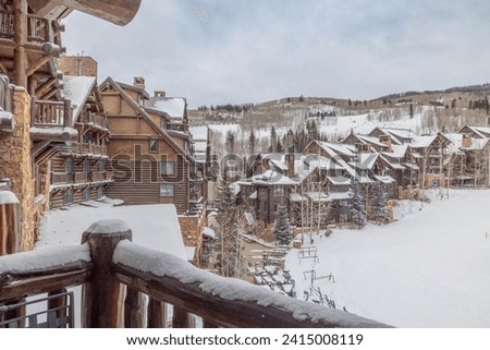 A beautiful side and front view of the Ritz Carlton - Bachelor gulch, Beaver Creek, Colorado USA Avon, Summit County  Royalty-Free Stock Photo #2415008119