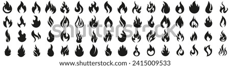 Fire icon vector set. Fire flame symbol. Flame icon collection.