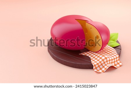 Isolated 3D Cheese. 3D Illustration