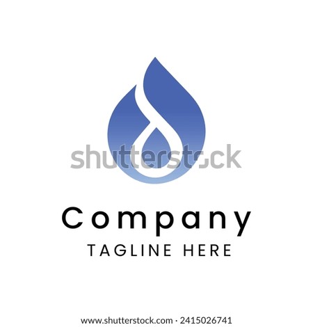 vector abstract logo shaped blue flame