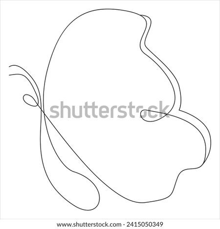 Continuous one line drawing of butterfly line art drawing vector illustration 