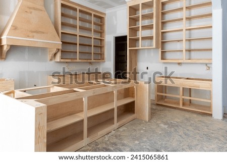 Kitchen under construction in new house Royalty-Free Stock Photo #2415065861