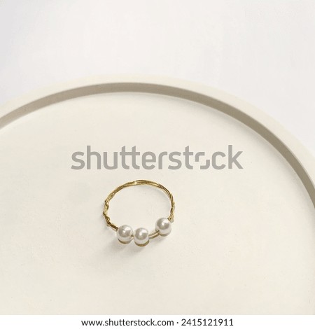 Gold Ring Jewelry isolated in white background. Women accessories collection. Pretty luxury fashionable design. This visual perfect for online store jewelry catalogue and advertise business.