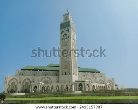 Hasan II Mosque old town building in casablanca Morrocco Royalty-Free Stock Photo #2415157987