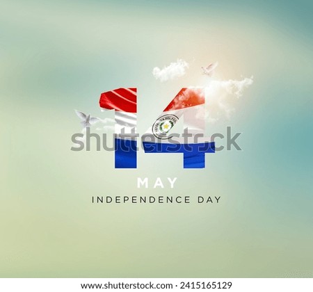 Happy Independence Day of Paraguay. Royalty-Free Stock Photo #2415165129