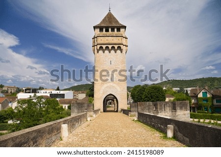 Devil's Tower of Valandre Bridge, Cahors, Occitania, France.