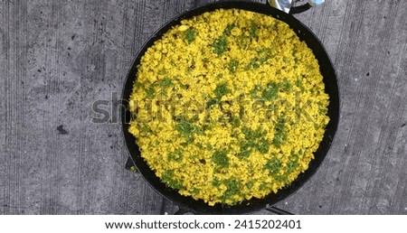 poha indian dish stock image