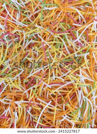 A picture of Colorful noodles known as siwayan in Asia