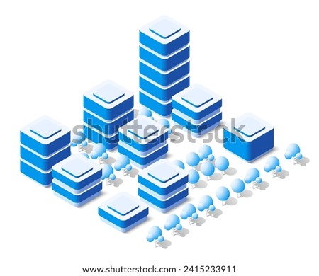 Isometric urban megalopolis top view of the city infrastructure town, street modern, real structure, architecture 3d elements different buildings Royalty-Free Stock Photo #2415233911