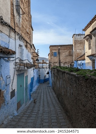 Amazing view of the streets in the blue city of Chefchaouen. Location: Chefchaouen, Morocco, Africa. Artistic picture. Also called the blue pearl of Moroccan north and the capital of hash