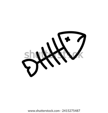 fishbone icon outline style vector design