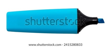 Permanent blue marker on a white background. Text marker for office and study