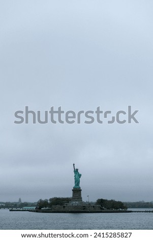 Statue of Liberty on an overcast day, New York, USA